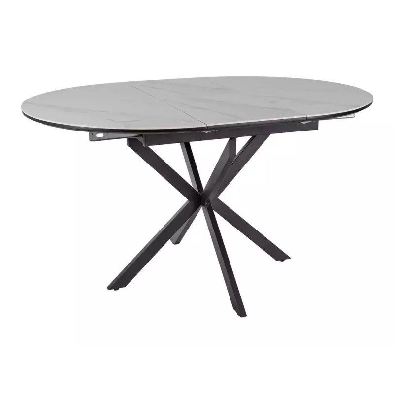 Ceramiczny stół rozkładany Gaston Ceramic 100 biały mat/czarny mat 100(135)x75