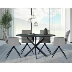 Ceramiczny stół rozkładany Gaston Ceramic 100 czarny mat 100(135)x75