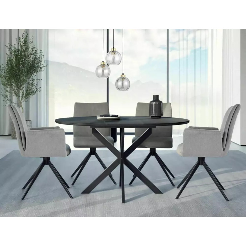 Ceramiczny stół rozkładany Gaston Ceramic 100 czarny mat 100(135)x75