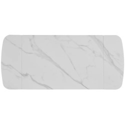 Rozkładany ceramiczny stół Sento biały połysk/czarny mat 120/80(180)x75