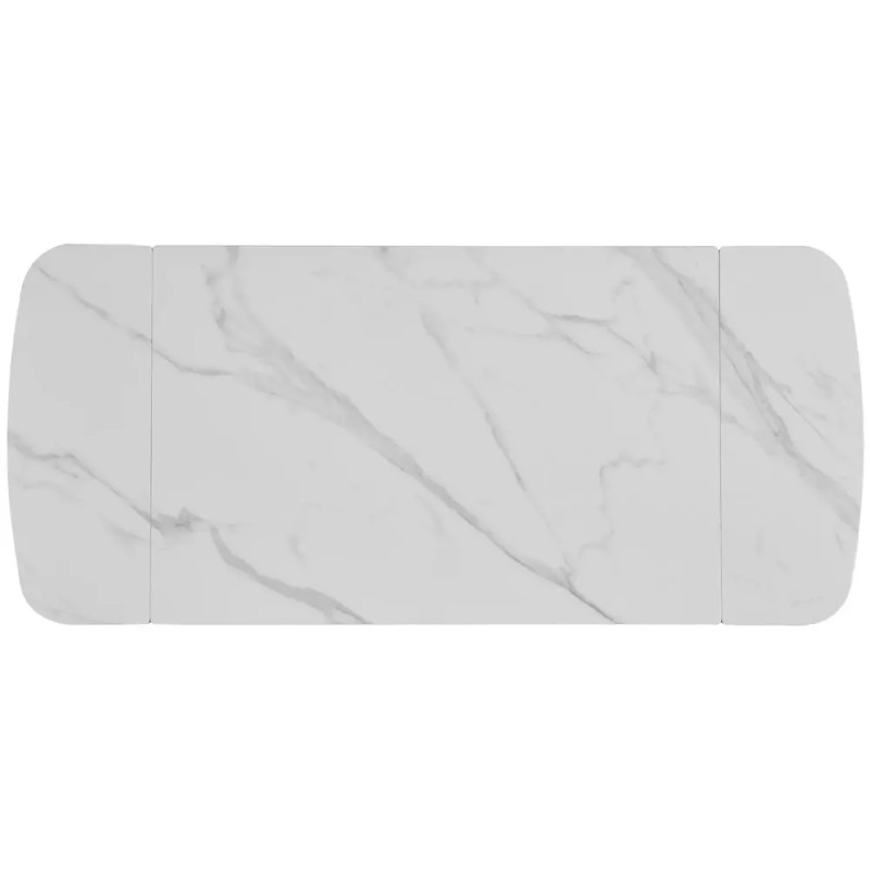 Rozkładany ceramiczny stół Sento biały połysk/czarny mat 120/80(180)x75