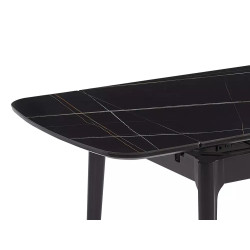 Rozkładany ceramiczny stół Sento czarny mat 120/80(180)x75