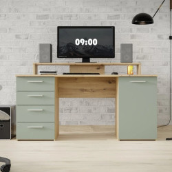 Biurko NET106 Dąb Artisan/Szałwia — Sklep z meblami Domowanie