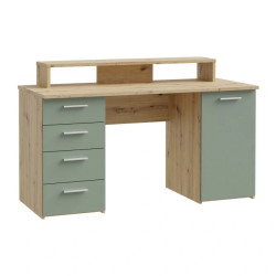 Biurko NET106 Dąb Artisan/Szałwia — Sklep z meblami Domowanie