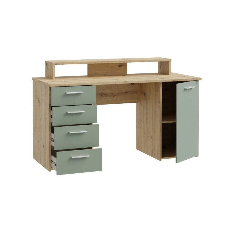 Biurko NET106 Dąb Artisan/Szałwia — Sklep z meblami Domowanie