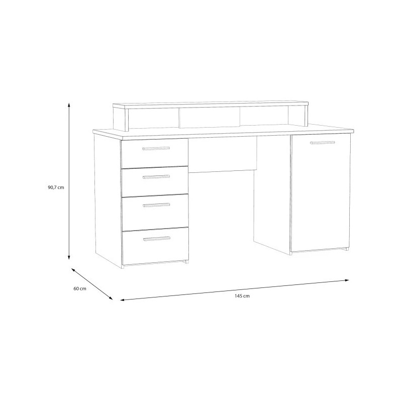 Biurko NET106 Dąb Artisan/Szałwia — Sklep z meblami Domowanie