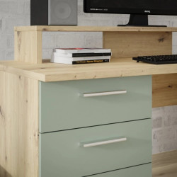 Biurko NET106 Dąb Artisan/Szałwia — Sklep z meblami Domowanie