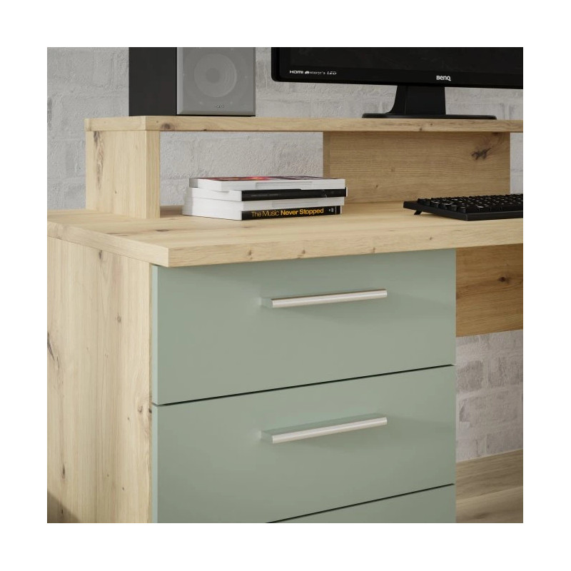 Biurko NET106 Dąb Artisan/Szałwia — Sklep z meblami Domowanie