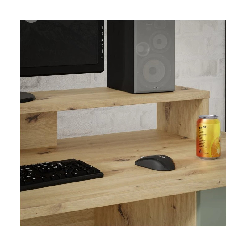 Biurko NET106 Dąb Artisan/Szałwia — Sklep z meblami Domowanie