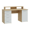 Biurko 145x60 cm z nadstawką na monitor NET106 MT980-M823 Secret Grey/Dąb Artisan Meble Forte