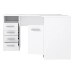 Funkcjonalne biurko narożne białe do biura i pokoju młodzieżowego