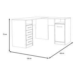 Funkcjonalne biurko narożne białe do biura i pokoju młodzieżowego