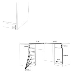 Funkcjonalne biurko narożne białe do biura i pokoju młodzieżowego