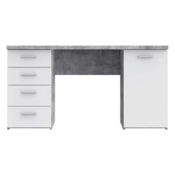 Biurko Jasny Beton/Biały 4 szuflady i szafka — Domowanie.pl