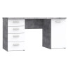 Biurko 145x60 cm z szufladami i szafką NET106 MT926-C264 Biały/Beton Meble Forte