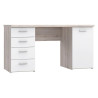 Biurko 145x60 cm z szufladami i szafką NET106 MT926-T19 Biały/Dąb Piaskowy Meble Forte