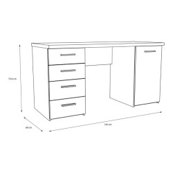 Biurko MT926-Z13M NET106 Czarny 145x60 cm — Domowanie.pl