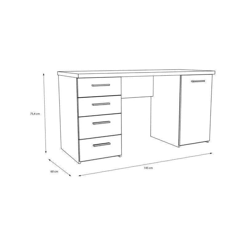 Biurko MT926-Z13M NET106 Czarny 145x60 cm — Domowanie.pl