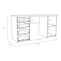 Biurko MT926-Z13M NET106 Czarny 145x60 cm — Domowanie.pl
