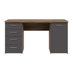 Biurko NET106 Dąb Flagstaff/Grafit 145x60 cm — Domowanie.pl