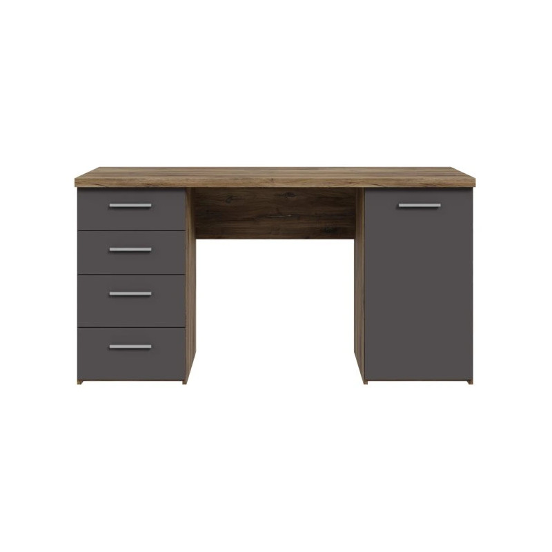 Biurko NET106 Dąb Flagstaff/Grafit 145x60 cm — Domowanie.pl