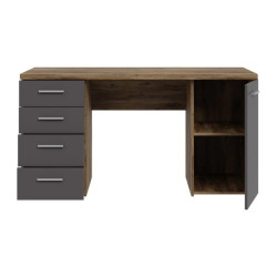 Biurko NET106 Dąb Flagstaff/Grafit 145x60 cm — Domowanie.pl