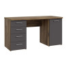 Biurko 145x60 cm z szufladami i szafką NET106 MT926-M564 Grafit/Dąb Flagstaff Meble Forte