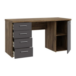 Biurko NET106 Dąb Flagstaff/Grafit 145x60 cm — Domowanie.pl