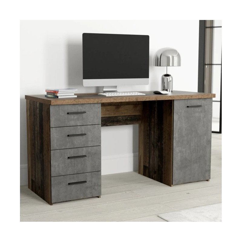 Biurko MT926-C943 Beton/Old-Wood Vintage 145x60 cm — Domowanie.pl