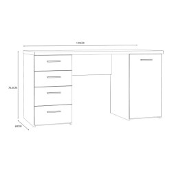 Biurko MT926-C943 Beton/Old-Wood Vintage 145x60 cm — Domowanie.pl