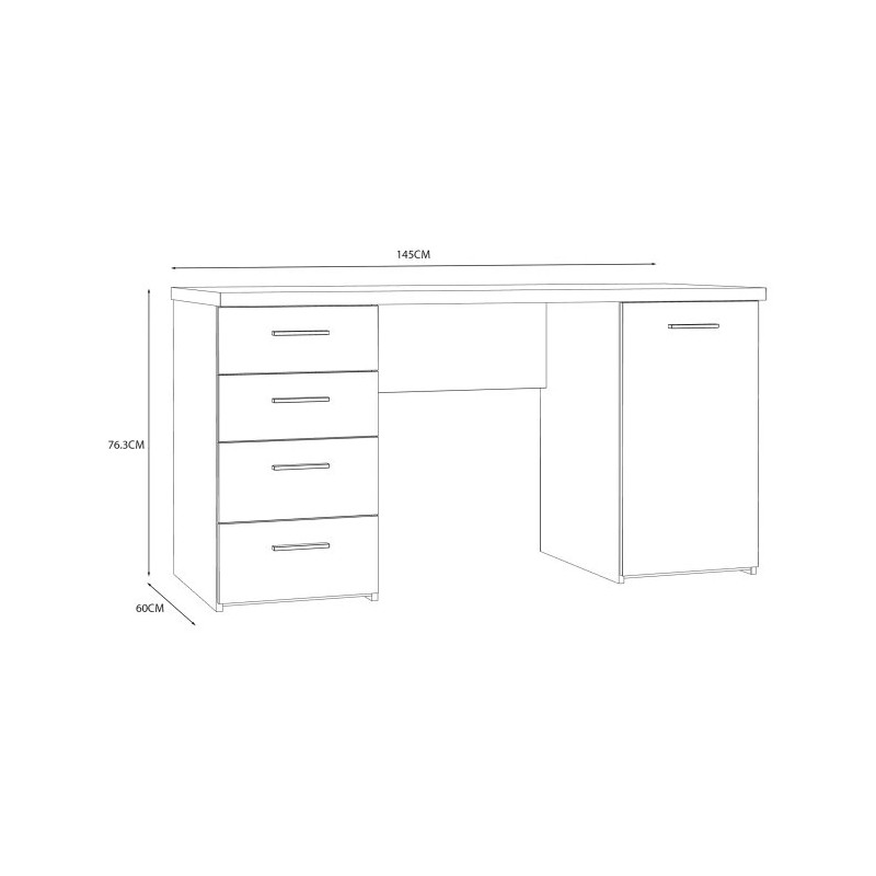 Biurko MT926-C943 Beton/Old-Wood Vintage 145x60 cm — Domowanie.pl