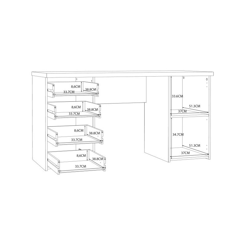 Biurko MT926-C943 Beton/Old-Wood Vintage 145x60 cm — Domowanie.pl