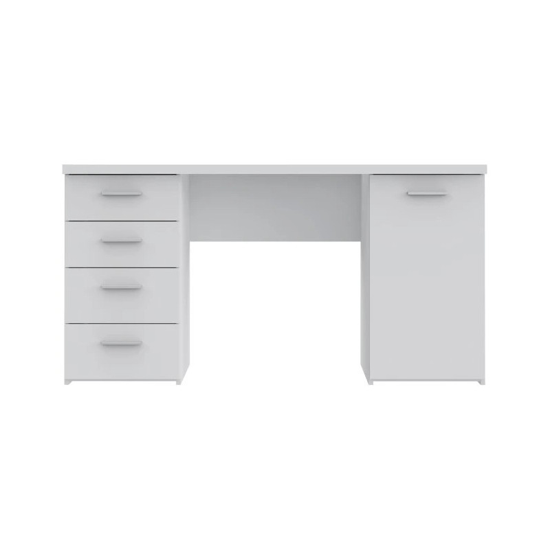 Stylowe białe biurko z szafką i 4 szufladami — Kup teraz online