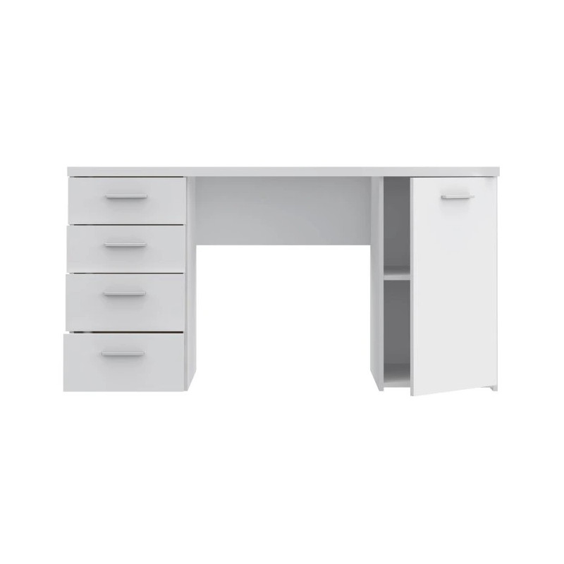 Stylowe białe biurko z szafką i 4 szufladami — Kup teraz online