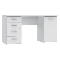 Stylowe białe biurko z szafką i 4 szufladami — Kup teraz online