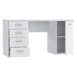 Stylowe białe biurko z szafką i 4 szufladami — Kup teraz online