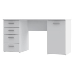 Stylowe białe biurko z szafką i 4 szufladami — Kup teraz online