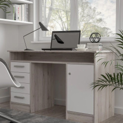 Biurko MT931-T19 Biały/Dąb Piaskowy 126x55 cm — Domowanie.pl