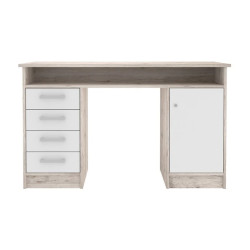Biurko MT931-T19 Biały/Dąb Piaskowy 126x55 cm — Domowanie.pl