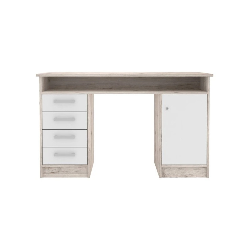 Biurko MT931-T19 Biały/Dąb Piaskowy 126x55 cm — Domowanie.pl