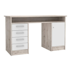 Biurko MT931-T19 Biały/Dąb Piaskowy 126x55 cm — Domowanie.pl