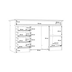 Biurko MT931-T19 Biały/Dąb Piaskowy 126x55 cm — Domowanie.pl