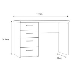 Biurko Dąb Piaskowy 110x60 cm z 4 szufladami — Domowanie.pl