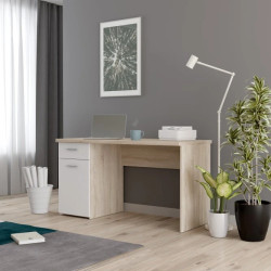 Stylowe biurko Biały/Dąb Sonoma do biura i pokoju — Kup online