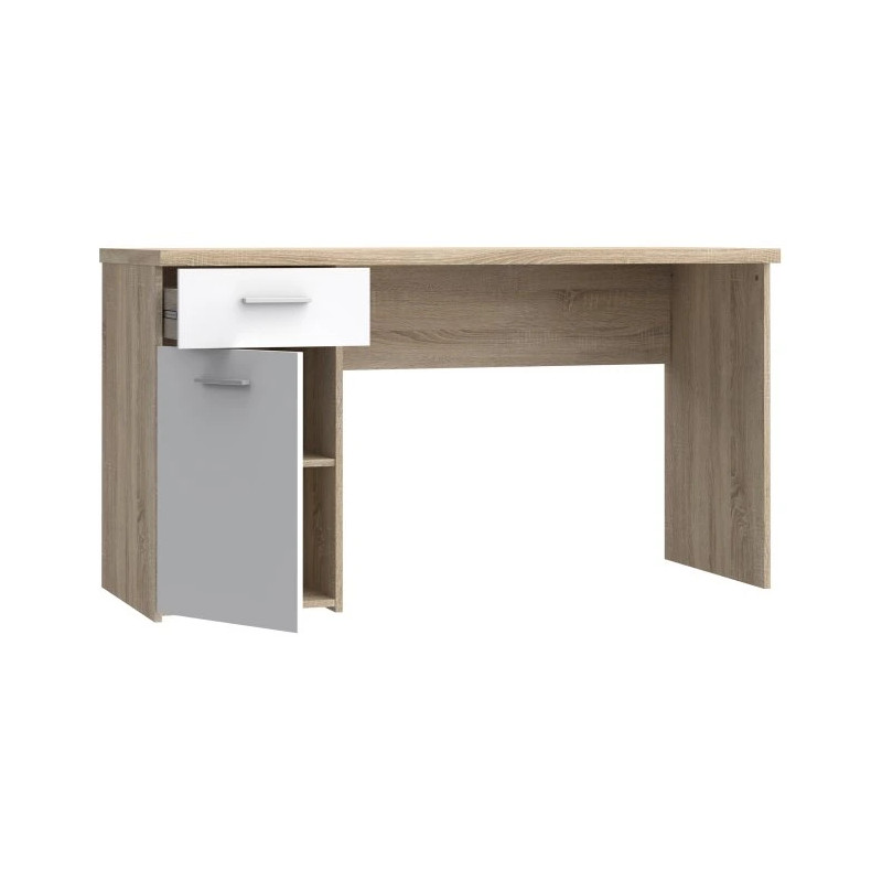 Stylowe biurko Biały/Dąb Sonoma do biura i pokoju — Kup online
