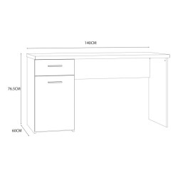 Stylowe biurko Biały/Dąb Sonoma do biura i pokoju — Kup online