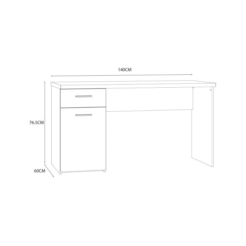 Stylowe biurko Biały/Dąb Sonoma do biura i pokoju — Kup online