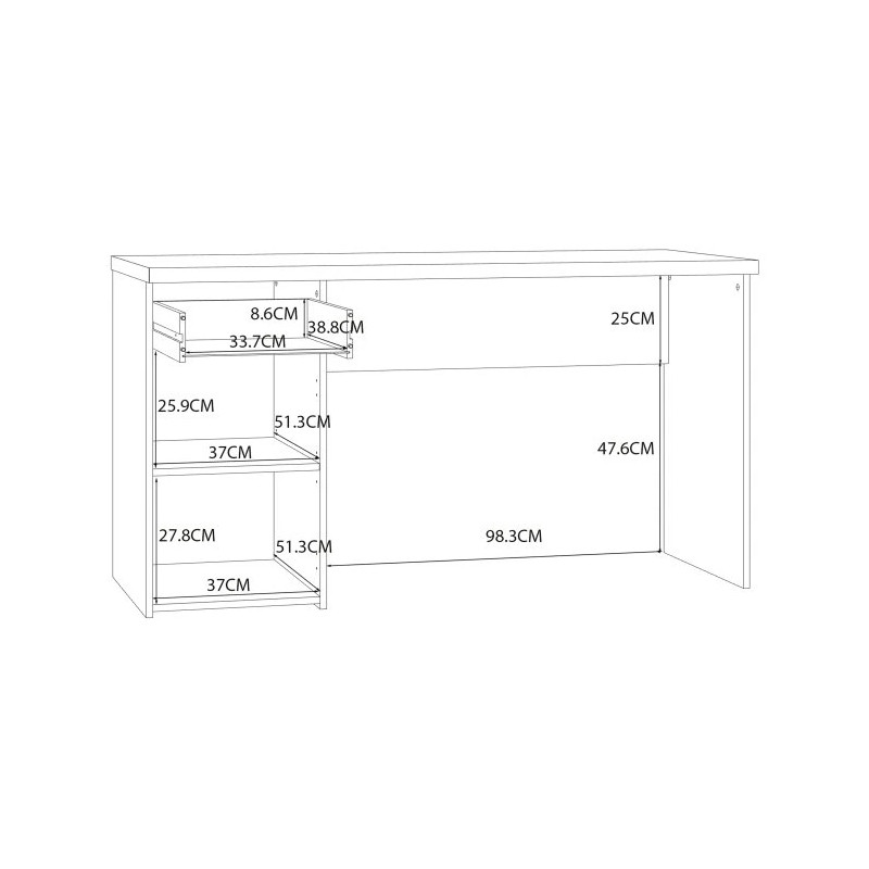 Stylowe biurko Biały/Dąb Sonoma do biura i pokoju — Kup online