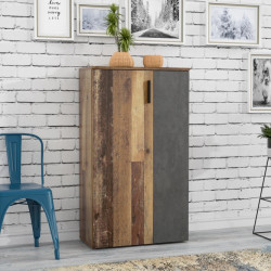 Szafka na buty NET106 Old-Wood/Beton 70 cm — styl loft — Domowanie.pl