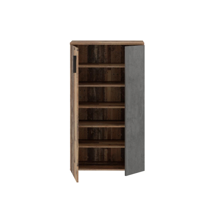 Szafka na buty NET106 Old-Wood/Beton 70 cm — styl loft — Domowanie.pl